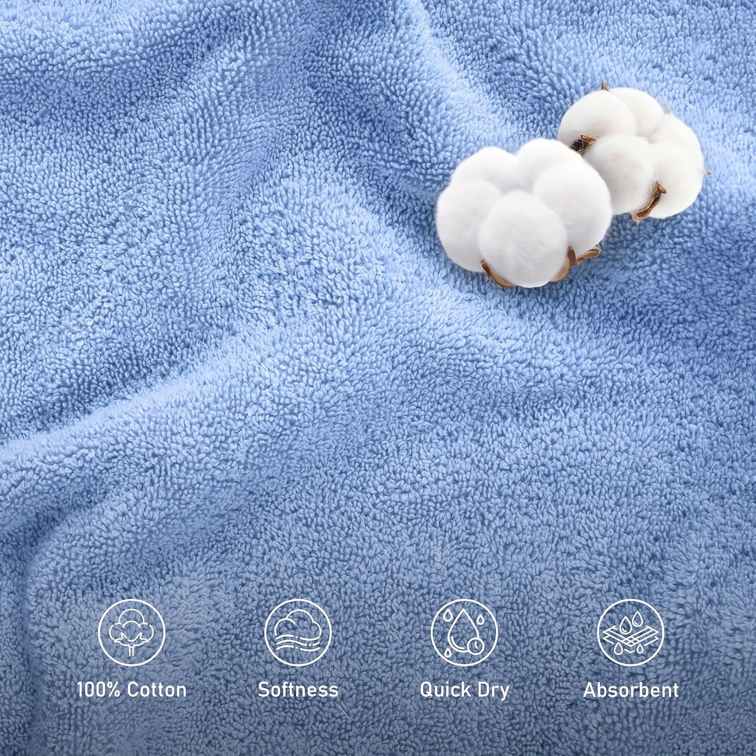 100% Combed Cotton Bath Towels Set, Premium Quality 550GSM, 6pcs Towels Set - 2 Bath Towels, 2 Hand Towels, And 2 Face Towels, Skin Friendly And Ultra Soft for Bathroom, Family, Hotel, Spa