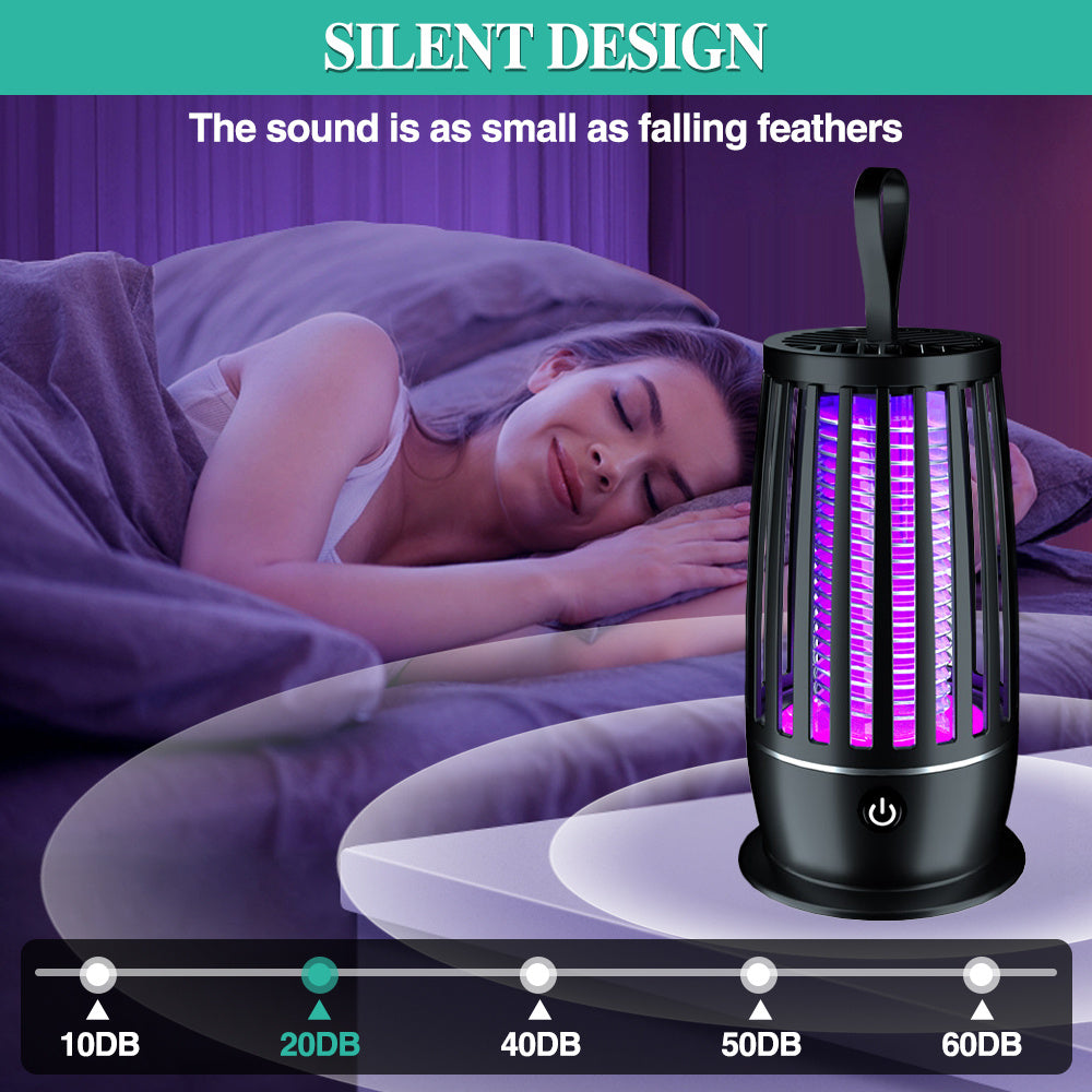 USB Rechargeable Mosquito Killer Lamp 2 Modes Portable Dual-Use Design Ultra-Quiet for Indoor & Outdoor Use, Quiet Operation Ideal for Bedroom, Office, RV, Camping - Essential Summer Mosquito Repellent, Mosquito Repellent Device