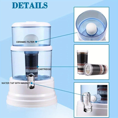 16L Ceramic Benchtop Water Filter - kitchen drinking water – alternate product view