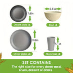 16pcs Lightweight Dinnerware Set - camping and everyday meals – design and construction details