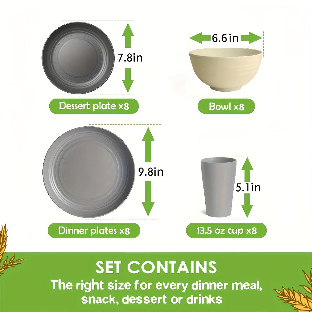 16pcs Lightweight Dinnerware Set - camping and everyday meals – design and construction details