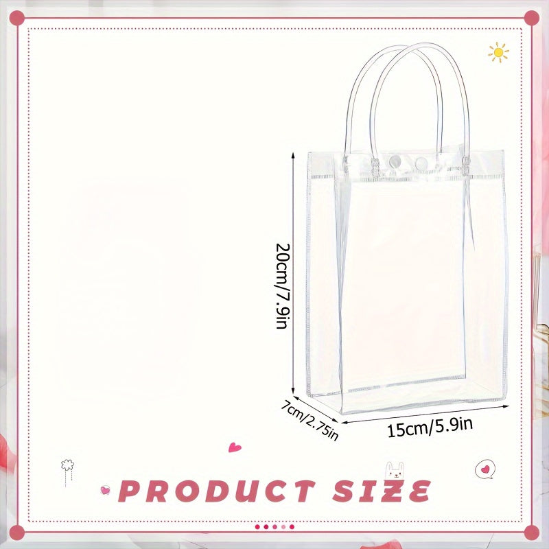 40pcs Clear Gift Bags with Handle, Transparent Plastic Gift Wrap Bag Bulk Reusable Clear Party Favor Goodie Bags for Boutique Wedding Birthday Baby Shower Mother'S Day