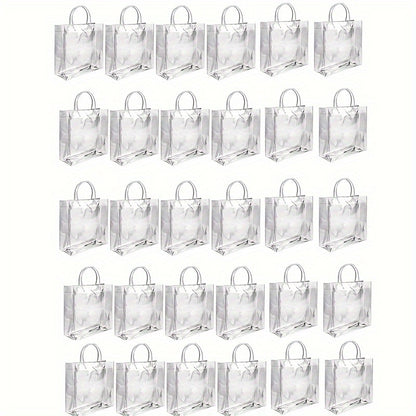 40pcs Clear Gift Bags with Handle, Transparent Plastic Gift Wrap Bag Bulk Reusable Clear Party Favor Goodie Bags for Boutique Wedding Birthday Baby Shower Mother'S Day