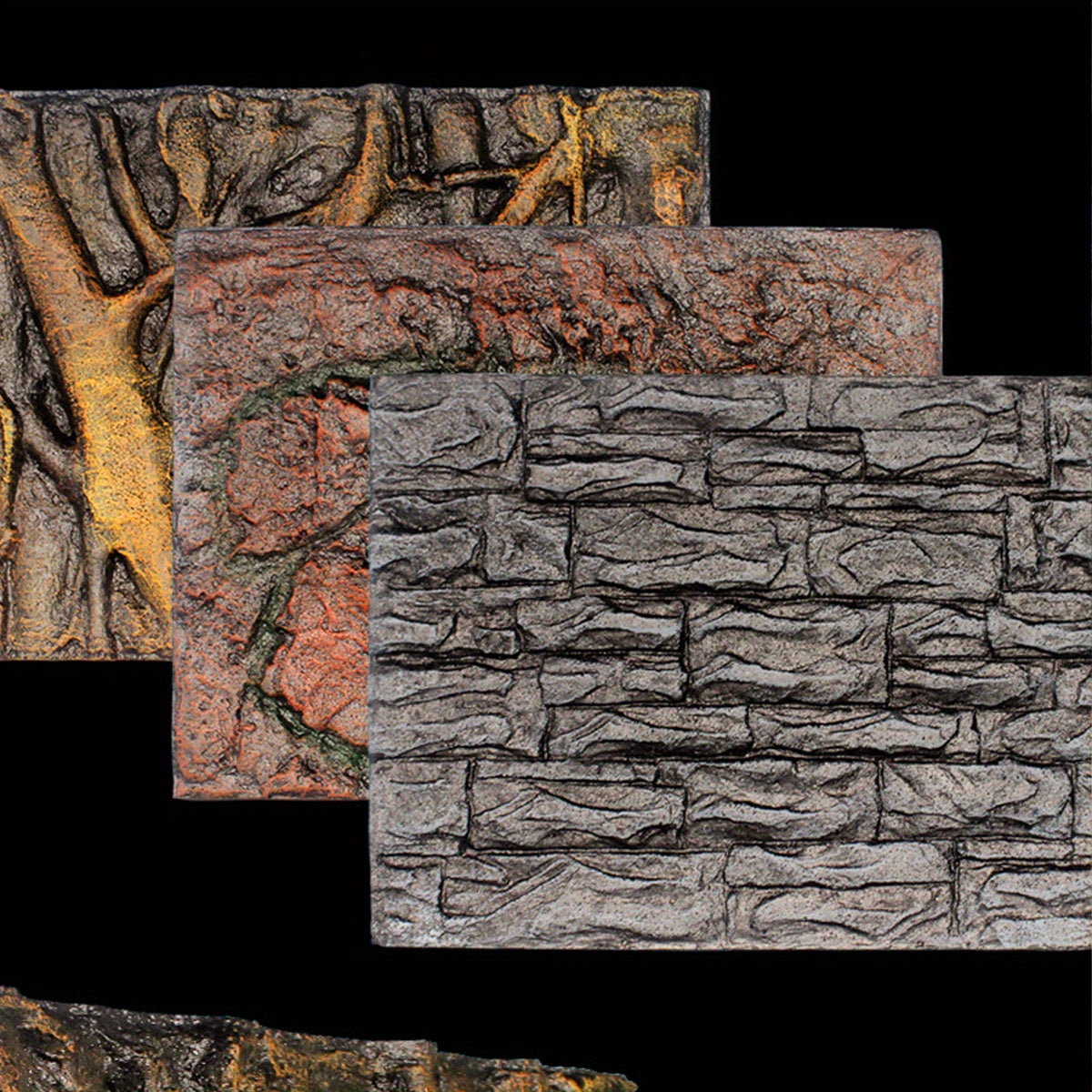 Pet Reptile Tank Board 3D Foam Backgrounds And Habitat Decoration 9 Styles