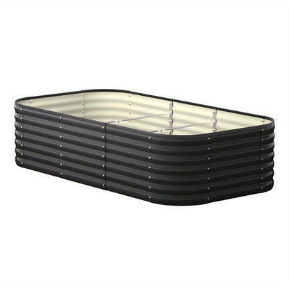 Raised Garden Bed - 9-IN-1 Modular Kit - Oval Planter - Galvanised Steel - 22.05inch