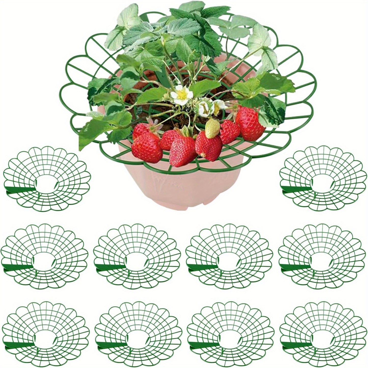 Strawberry Supports Strawberry Cage - 10/20Pcs with 3 Sturdy Legs - Weather Resistant Strawberry Protectors - Plastic Strawberry Plant Support for Keeping Clean Prevent Rotted ＆ Promote Air Circulation