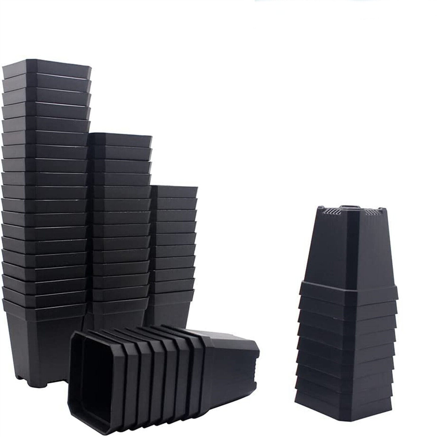 100pcs Plastic Seedling Pots for Plants - 2.76*3.35*3.94inch Small Square Starter Nursery Planters - for Starting Seeds, Flowers, Succulents, Propagating, Indoor Garden