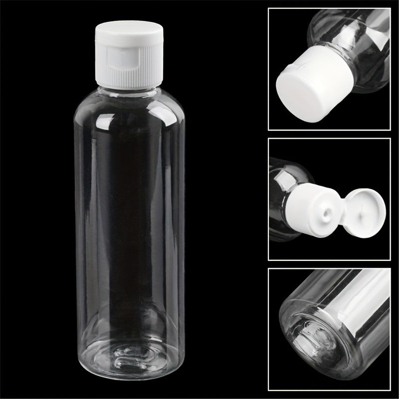50pcs 100ml/ 3.4oz travel bottle set with flip cover, empty plastic split bottle, can squeeze travel container suitable for travel cosmetics toiletries