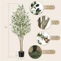 180cm Artificial Olive Tree, Faux Silk Plant, Indoor/ Outdoor Fake Artificial Plants With Natural Wood Trunk & Lifelike Fruits, Perfect For Modern Home Decor, Office And Living Room Floor Decor, 5FT (150cm)/7FT (210cm)/6FT(180cm)