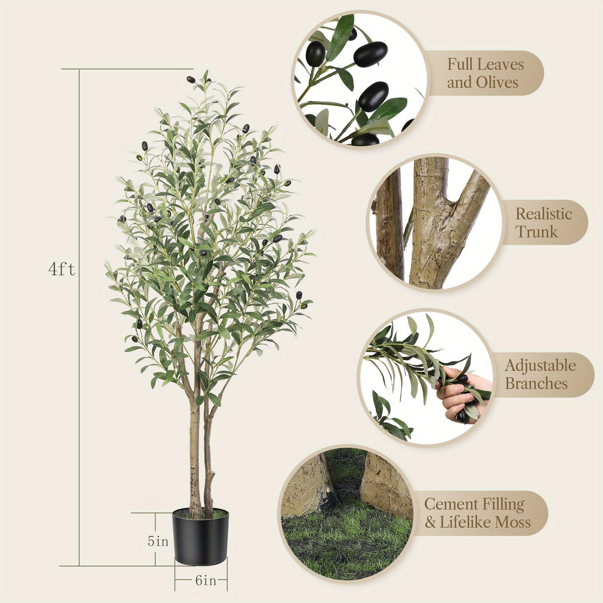 Modern Artificial Indoor Tree – 2.1m for Living Room – additional product view 22