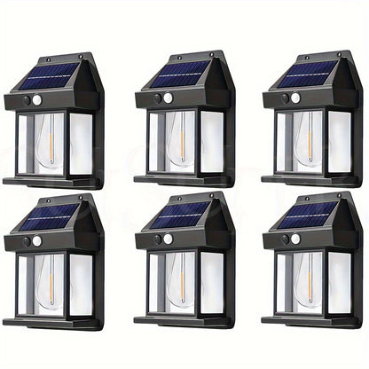 2/4/6/8Packs Solar Wall Lights Outdoor, Dusk To Dawn Porch Lights Fixture, Motion Sensor Outdoor Lights With 3 Modes & Motion Sensor, Waterproof Solar Sconce Lights With Clear Panel For Entryway Front Door Patio Fence Yard Garage, Patios, Porches