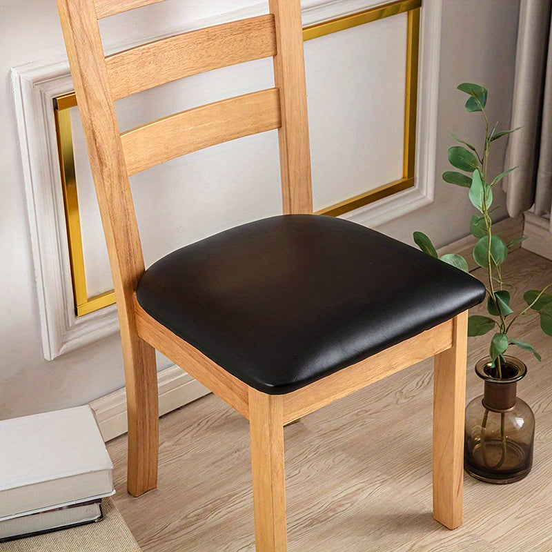 4/6pcs 100% PU Leather Dining Chair Slipcovers - Removable Upholstered Chair Cushion Cover for Dining Room, Kitchen, Hotel, And for Home Decor, Halloween Decorations for Home, Valentine'S Day for Home Decorations