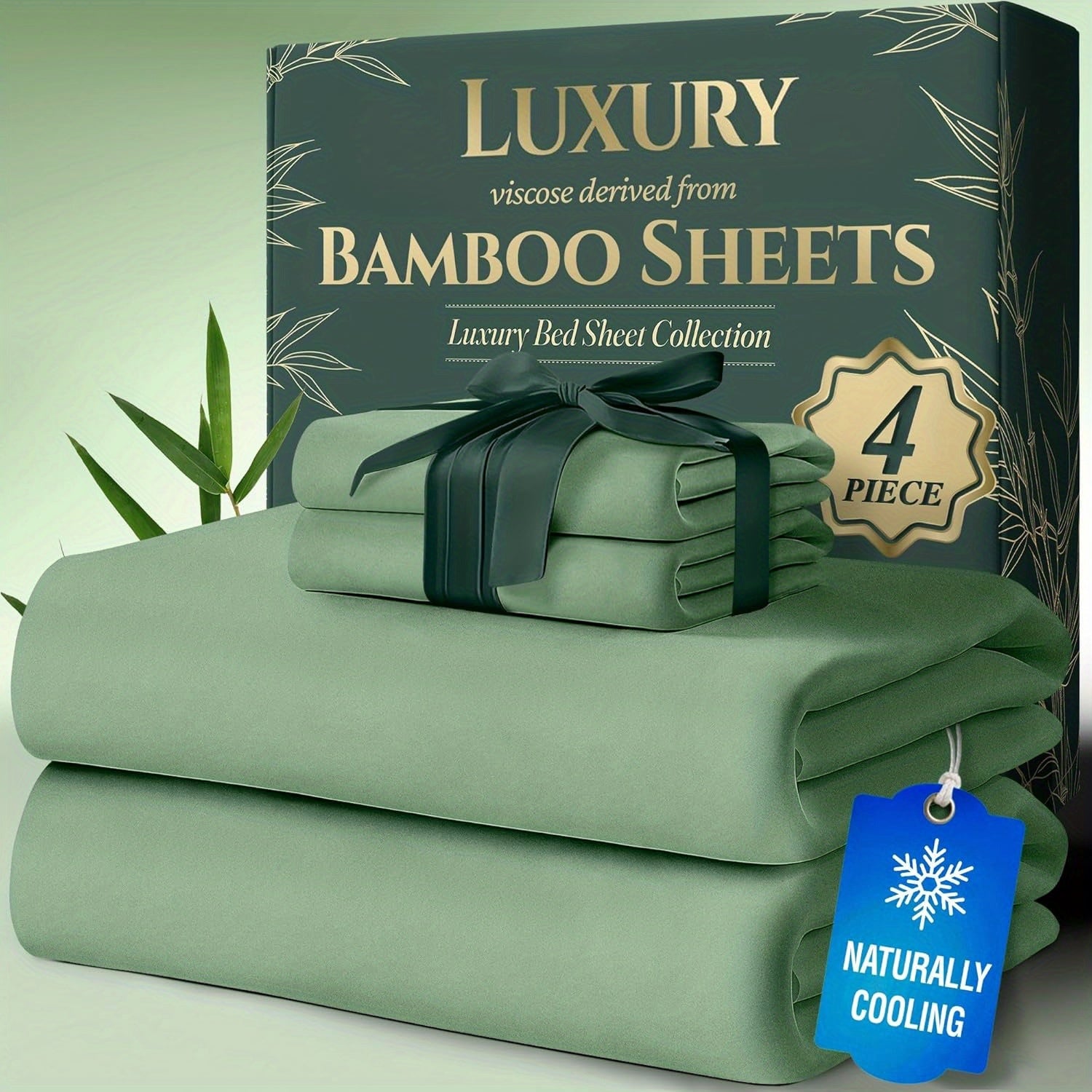 Bamboo Bedding Sheet & Pillowcase Sets - Viscose Derived From Bamboo Sheets 4pcs - Ultra Soft & Luxuriously Cooling, 20-40cm Deep Pocket, Double Stitching, Perfect for Child Hot Sleepers - Kids Room Decor