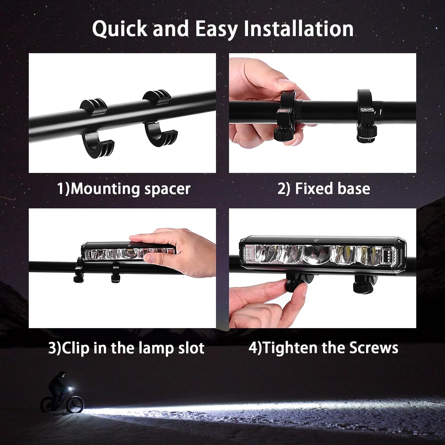 New Ultra-Bright Aluminum Alloy Bike Light - Rechargeable Via USB - Ideal for Night Riding on Mountain Bikes - Compatible with Different Bicycle Types