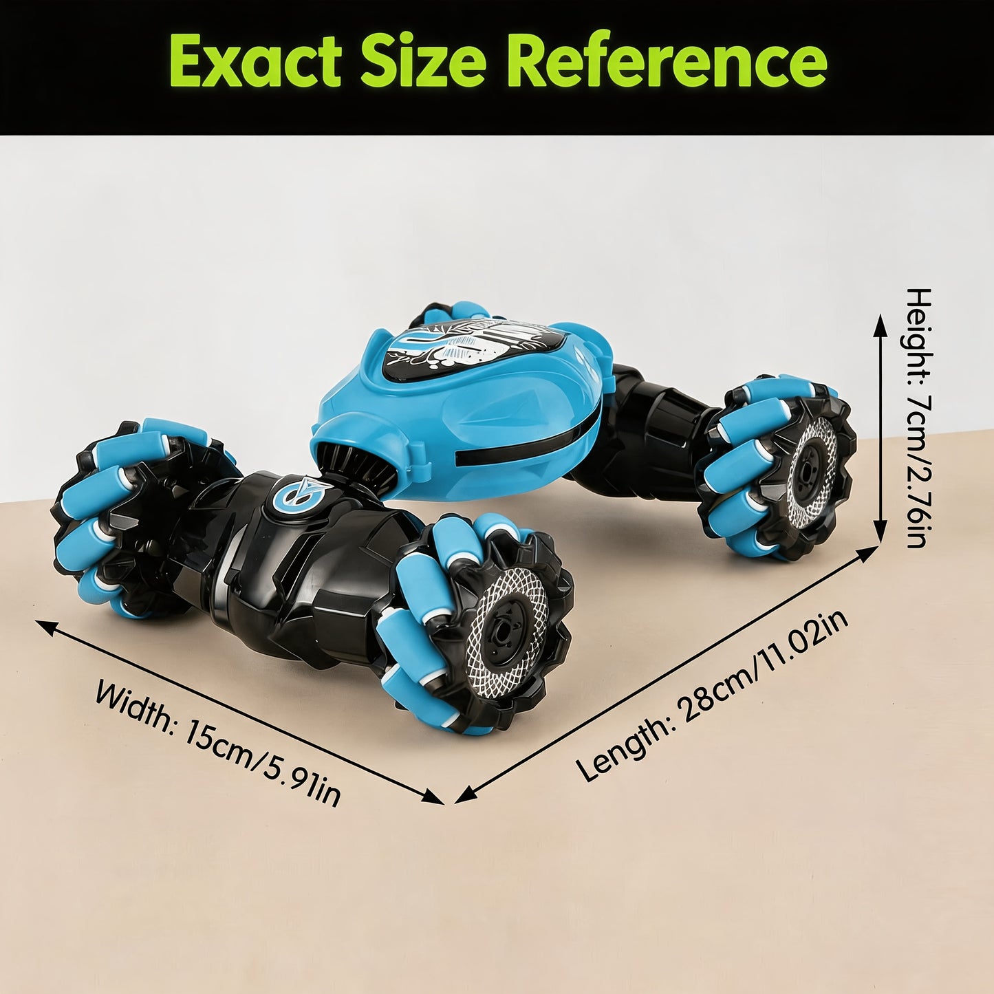 Hand Motion Controlled RC Stunt Car - 1:18 Scale All-Terrain Monster Truck, 360° Flips & Gravity Sensing, with & LED Stunt Dance, Ready-To-Play Gift for Kids Ages