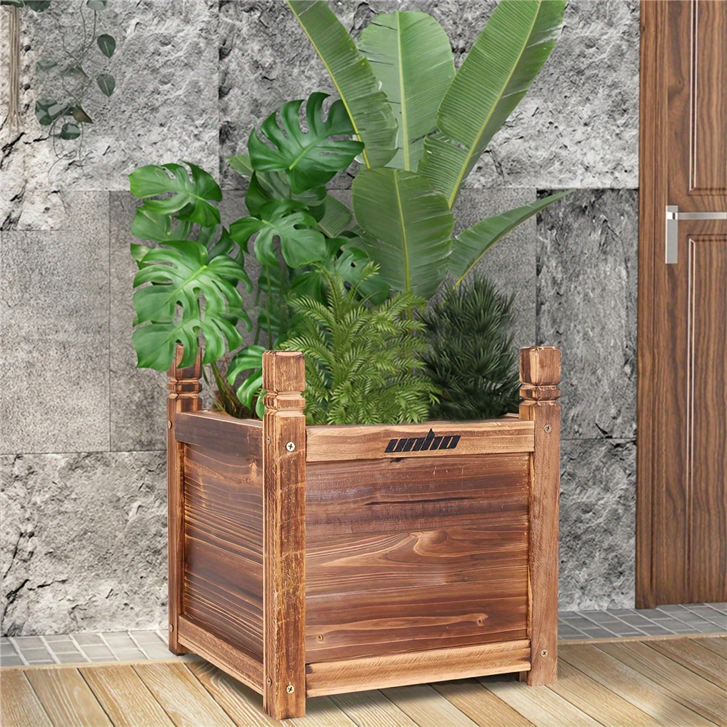 Raised Garden Planter Box Made of Wood for Flowers And Vegetables, Suitable for Indoor And Outdoor Use