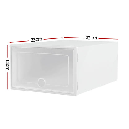 Artiss Shoe Rack Storage Cabinet Shoe Box 24 Stackable Plastic Cube White
