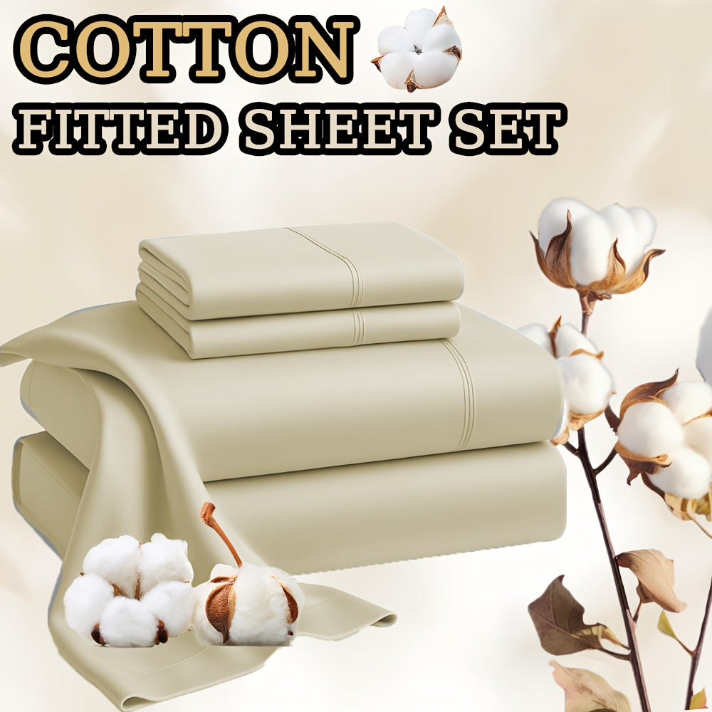 3/4pcs Luxury Egyptian Cotton Bed Sheet Set - 2000 Thread Count, Soft & Breathable, Extra Thick with 45.72cm Deep Pocket, 5-Star Hotel Quality, Fits Single/Double/Queen/King, Premium Comfort