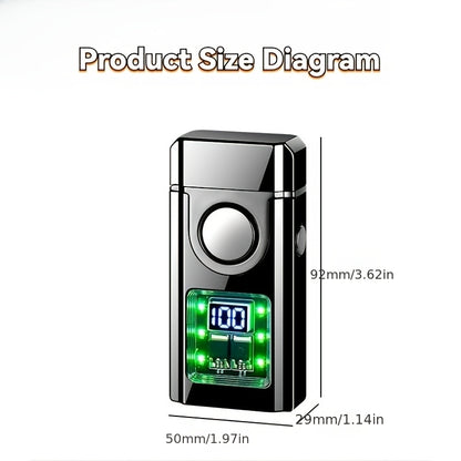 Three-flame Windproof Dual-Jet Flame Lighter, Inflatable Lighter With Electric Charge Display, Voice Controlled, And Capable Of Shaking Ignition, Direct Fire, Double Arc, Suitable For Outdoor Camping And Daily Use, The Ideal Gift Choice For Men