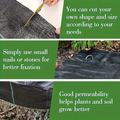Heavy-duty Weed Control Fabric, 1pc Black PP Material, Anti-aging, Water-permeable And Breathable Grass Covering Fabric, Suitable For Flowers, Vegetables, Fruit Trees And Gardens To Control Weeds, Lawn Care, And Agricultural Weed Suppression Fabric