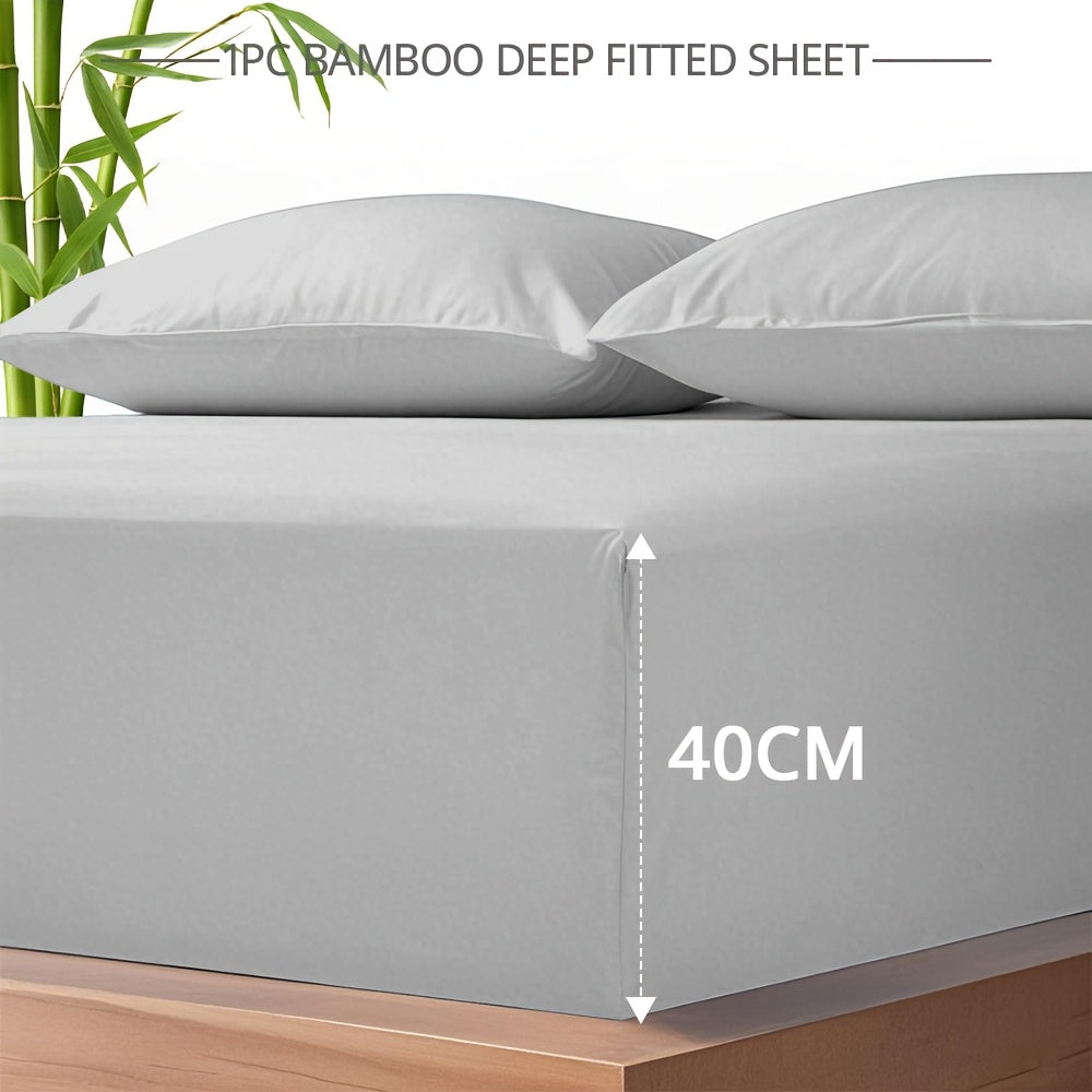 2000TC Bamboo Fitted Sheet – Cooling 40cm Deep-Pocket Bedding – additional product view 30