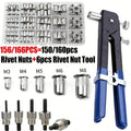 156/166Pcs Rivet Nut Tool Kit, Rivnut Tool, Metric Rivet Nut Combination (M3/M4/M5/M6/M8) Nutsert Tool Kit, Suitable for Automotive, Marine, Decoration, Furniture, Industry, Rivet Nut Set