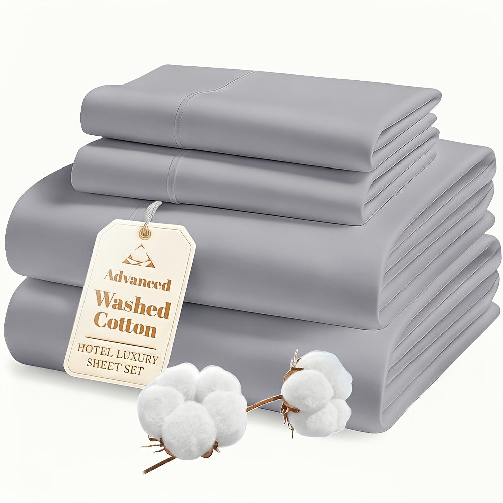 Cotton Blend Breathable Bed Sheet Set – 4pcs, 38.1cm Deep Pocket – additional product view 46
