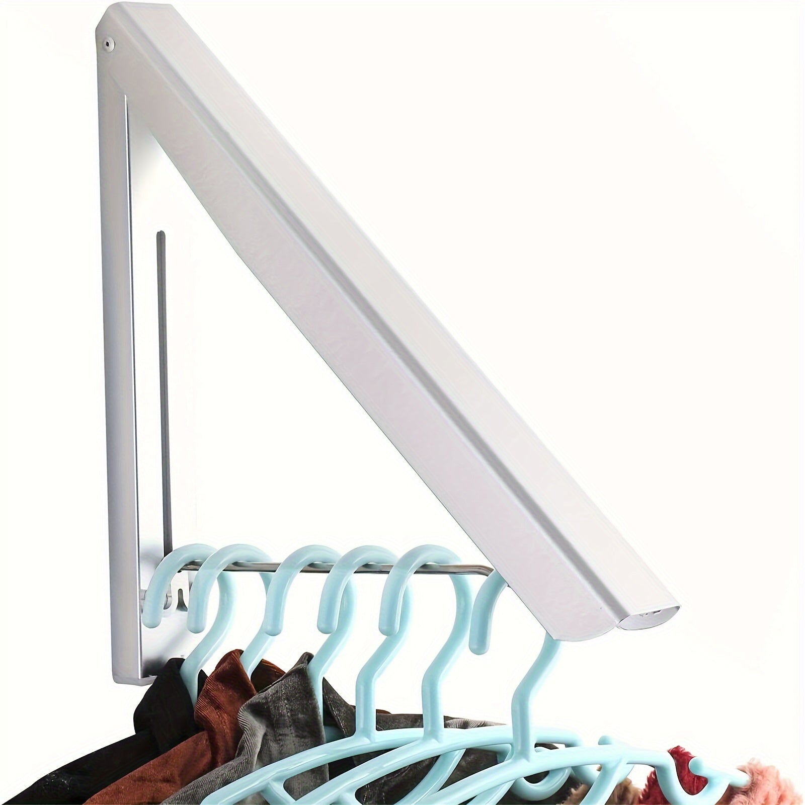 2pcs Beige Retractable Clothes Drying Rack, Space Saver Wall Mounted Folding Hanger For Laundry Room, Closet Storage Organization, Easy Installation, Drying Racks
