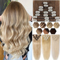 8pcs Set Straight Clip-In Hair Extensions for Women - Remy Human Hair, Versatile Lengths (20.32cm-60.96cm), Easy to Style And Color