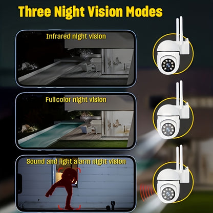1-4pcs Wireless Wifi Pet Security Camera, Outdoor Weather-Proof Water-Proof Camera, 1080P HD, Color Night Vision, 2-Way Audio, Ease Life APP, 360 Pan/Tilt/Zoom, Motion Tracking & Detection for Home Security, Spotlight & Siren