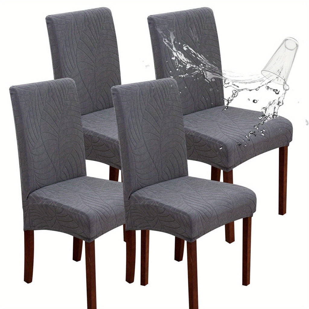 4/6pcs High Quality Chair Covers for Dining Room, Stretch Jacquard Dining Chair Slipcovers Removable Washable Chair Protector for Kitchen, Hotel, Restaurant