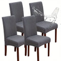 4/6pcs High Quality Chair Covers for Dining Room, Stretch Jacquard Dining Chair Slipcovers Removable Washable Chair Protector for Kitchen, Hotel, Restaurant