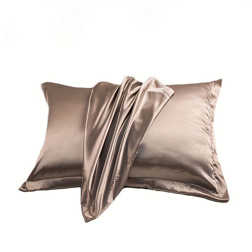 2pcs Mulberry Silk Pillow Case Slip Protector 19 Momme Silky Double Sides, Without Pillow Core