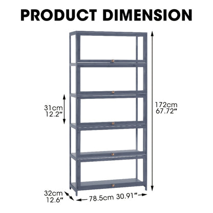 5-Tier Display Cabinet Storage Stand Rack White/ Natural/ Grey/ Black