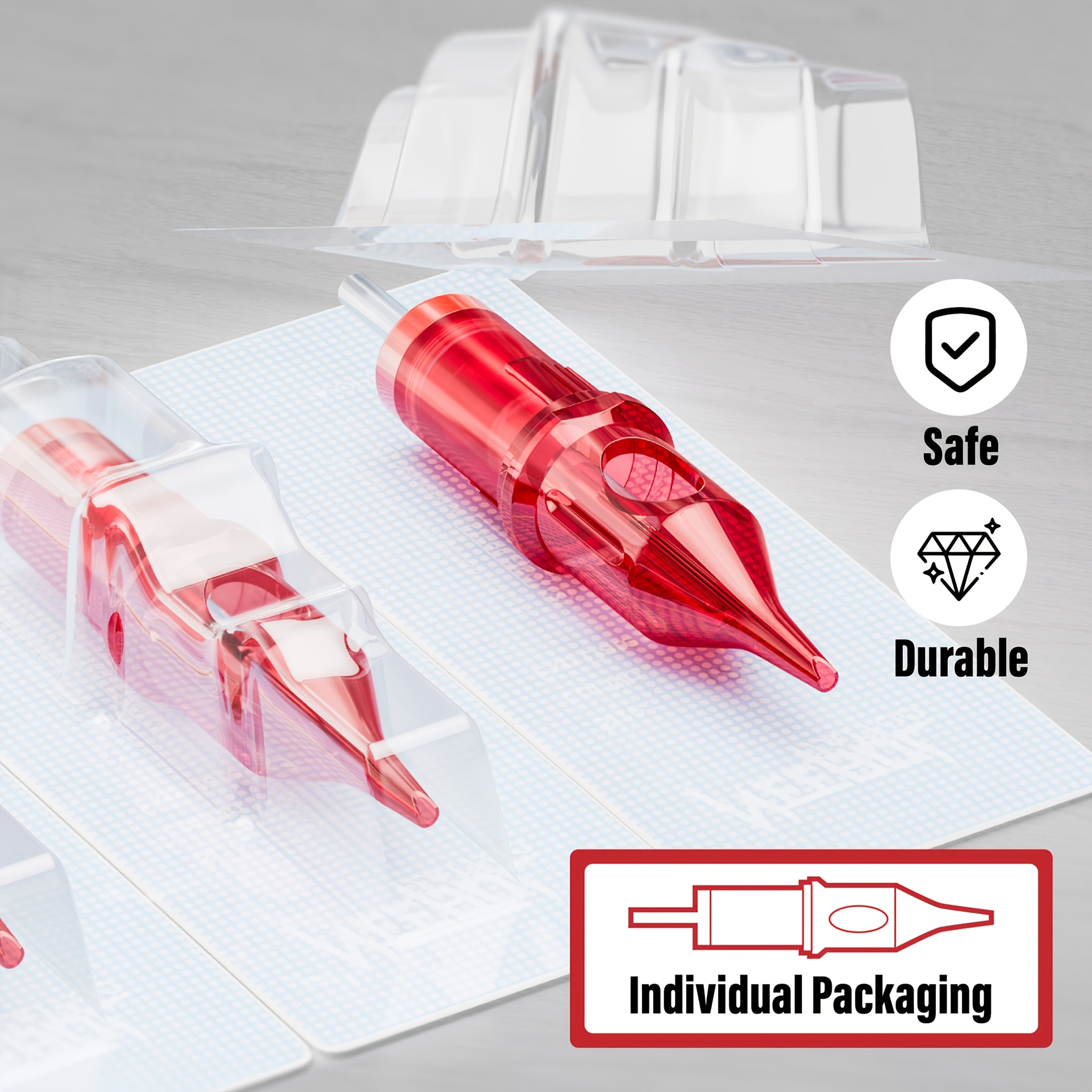 A Set of 50 Assorted Neebol Tattoo Cartridge Needles in Various Sizes, Including Round Liners And Shaders, Suitable for Tattoo Supplies And Equipment, Perfect for a Tattoo Gun Machine Kit Or As a Body Art Gift