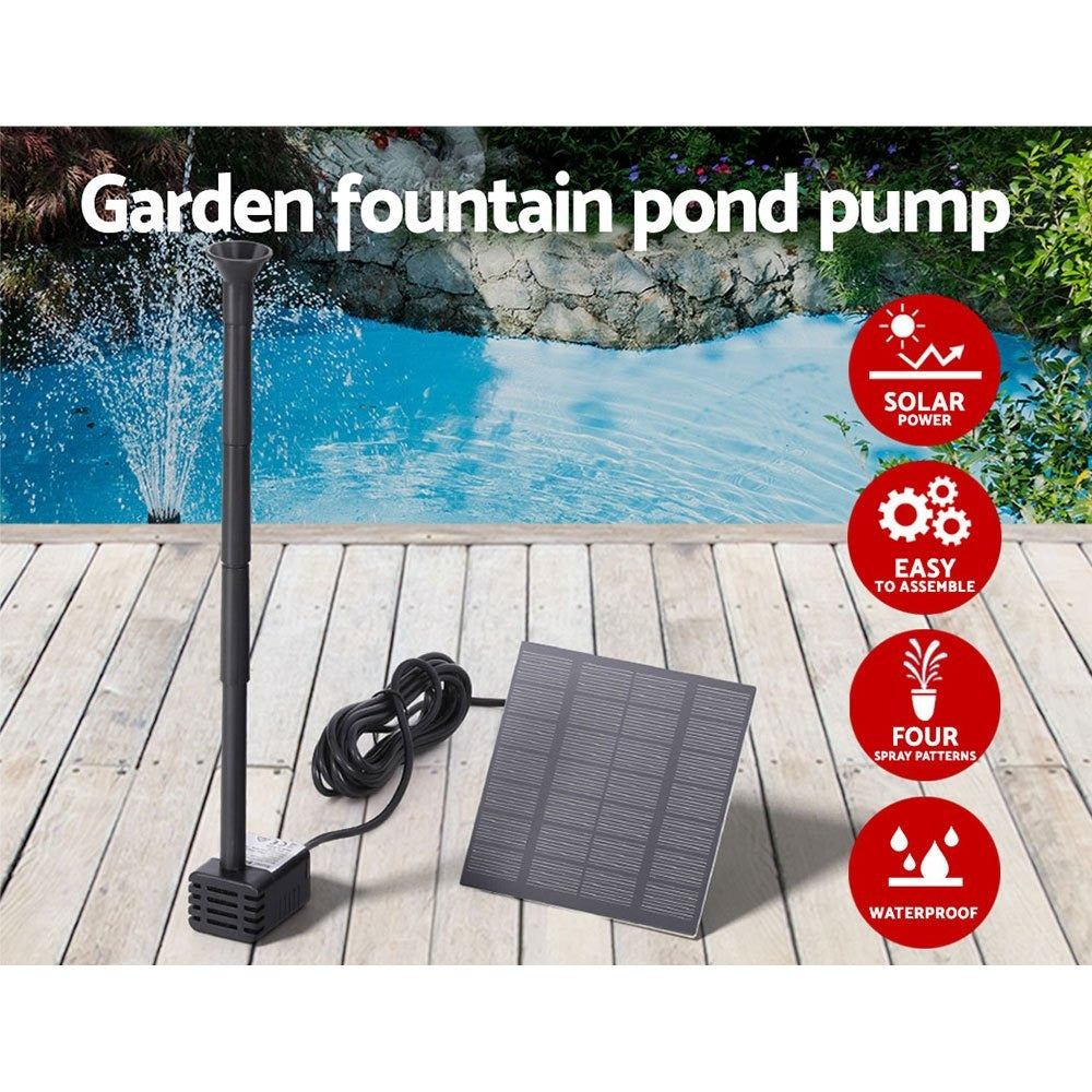 2.6FT Solar Fountain Pump - Black for Australian Homes – feature reference