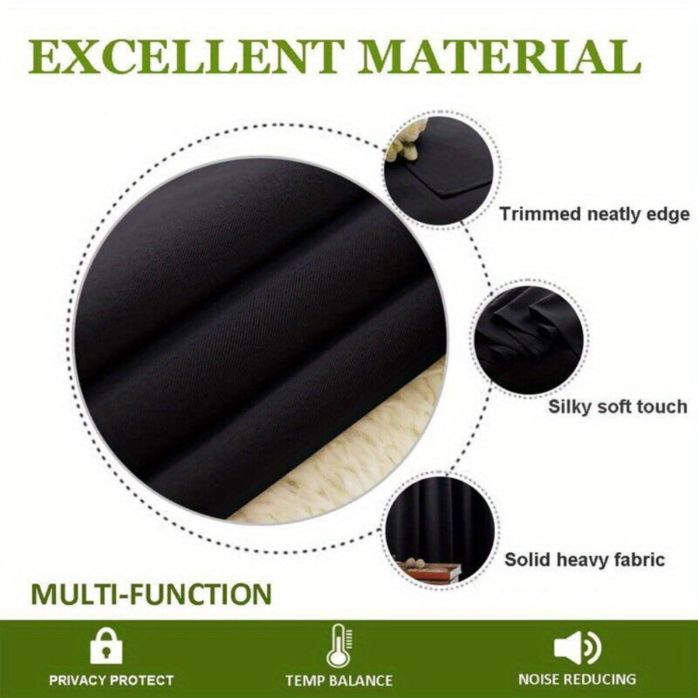 2-Pack Beige Blackout Curtain Set product detail 4