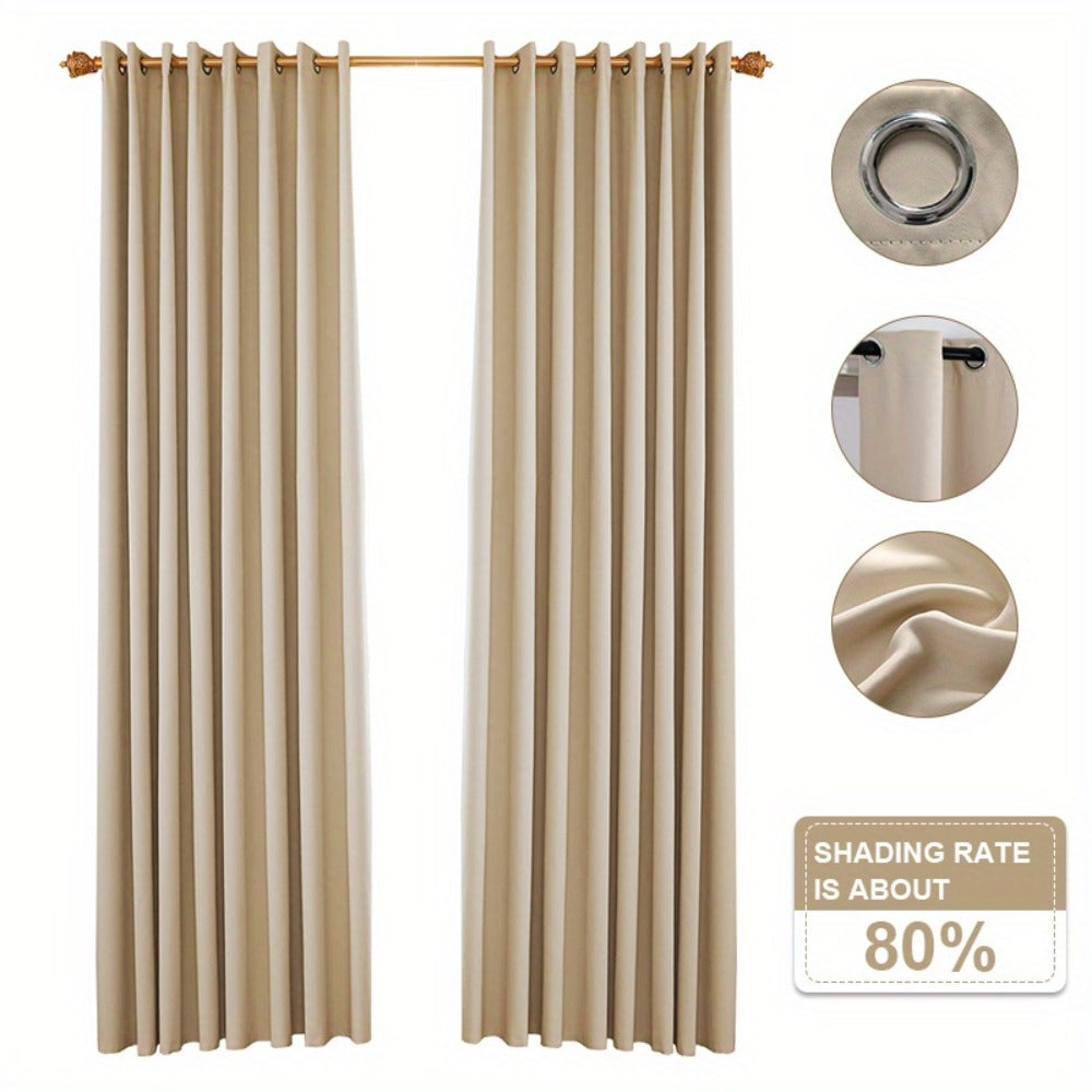 2-Pack Beige Blackout Curtain Set product detail 14
