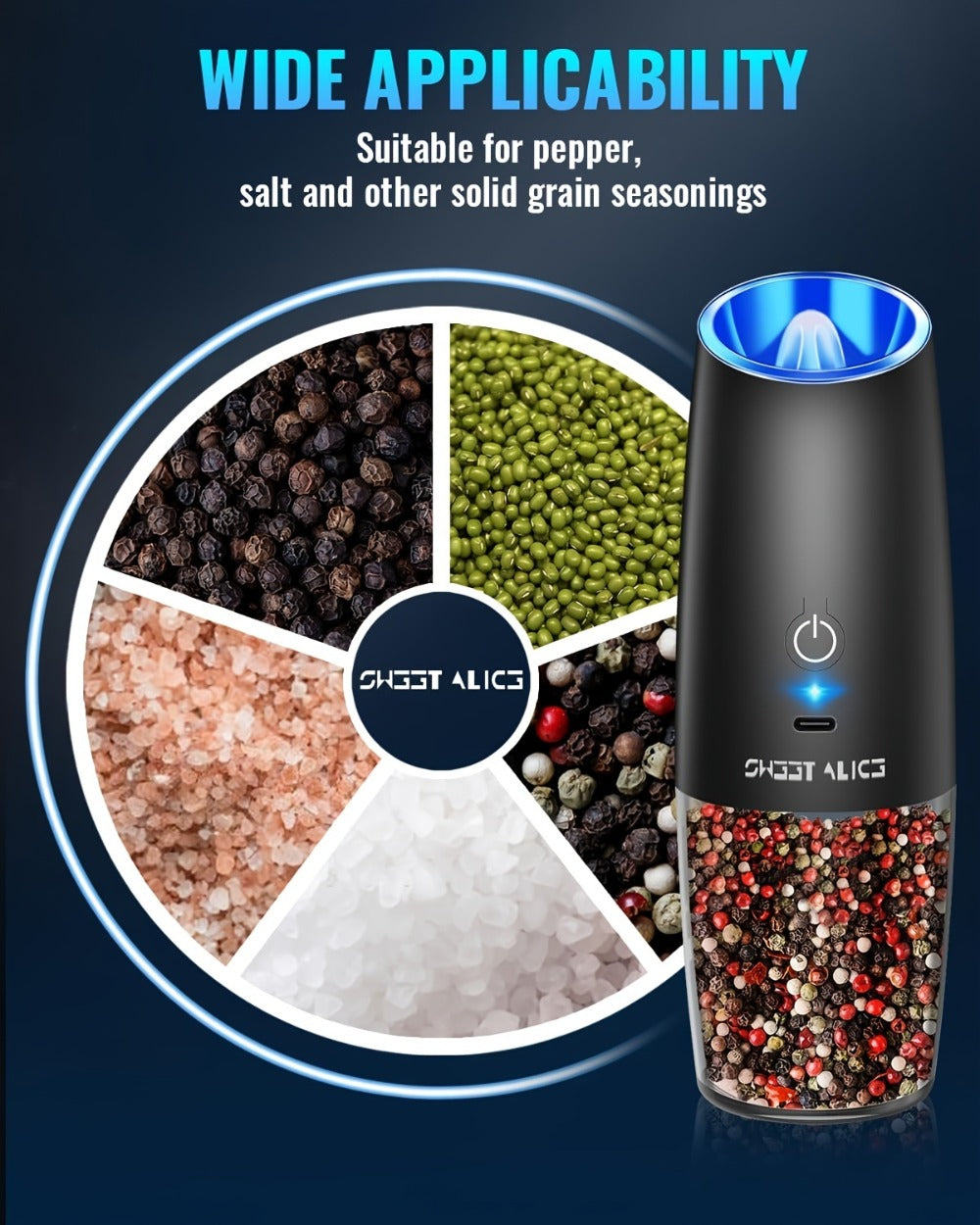 Rechargeable Salt and Pepper Mill Set detail view 10 for Australian shoppers