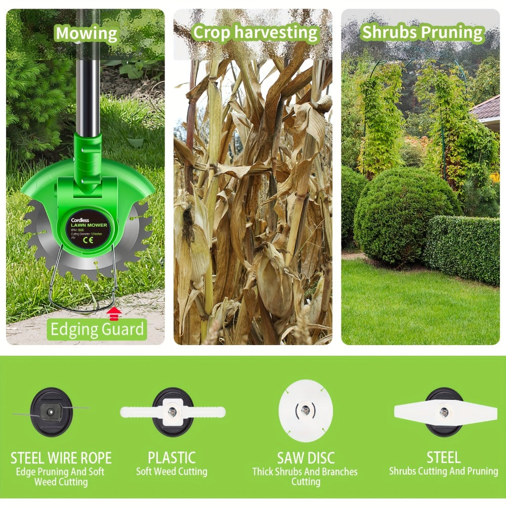 2-Pack Foldable Cordless Electric Lawn Mower - lawn and garden – product detail angle