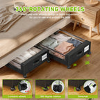2-Pack Metal Rolling Under-Bed Storage Box - clothes, shoes and – additional product view