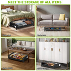 2-Pack Metal Rolling Under-Bed Storage Box - clothes, shoes and – product detail angle