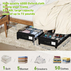 2-Pack Metal Rolling Under-Bed Storage Box - clothes, shoes and – design and construction details