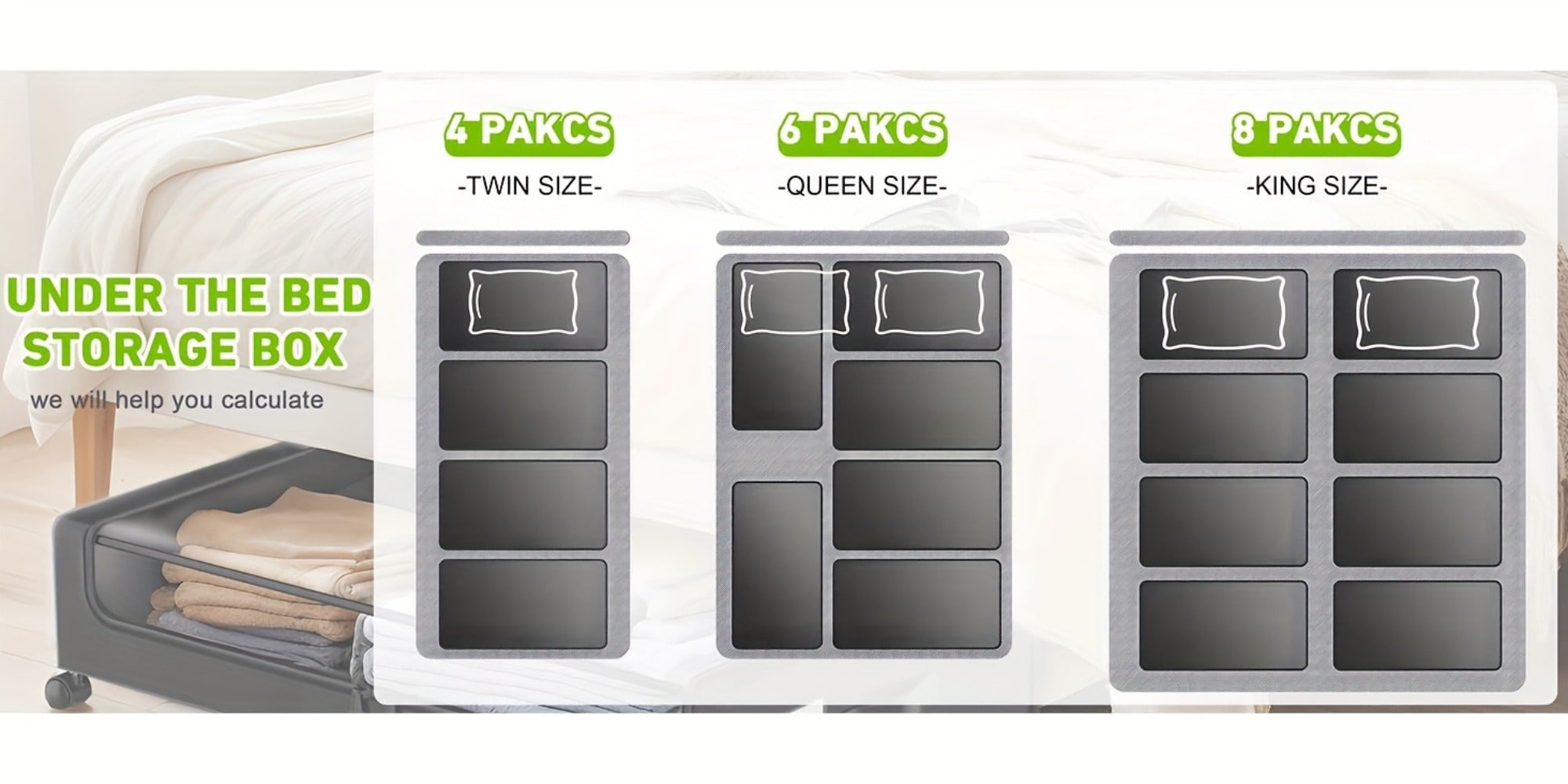 2-Pack Metal Rolling Under-Bed Storage Box - clothes, shoes and – additional product view 14