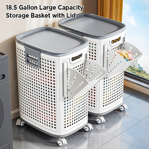 2-Pack Rolling Handled Storage Basket product detail 2