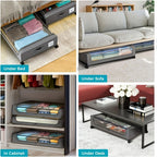 2 Pack Rolling Under-Bed Storage Box - clothes, shoes and blanket – additional product view