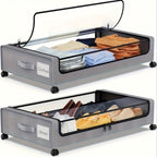 2 Pack Rolling Under-Bed Storage Box - clothes, shoes and blanket – alternate product view