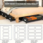 2 Pack Rolling Under-Bed Storage Box - clothes, shoes and blanket – product detail angle