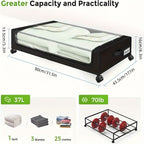 2 Pack Rolling Under-Bed Storage Box - clothes, shoes and blanket – close-up product details