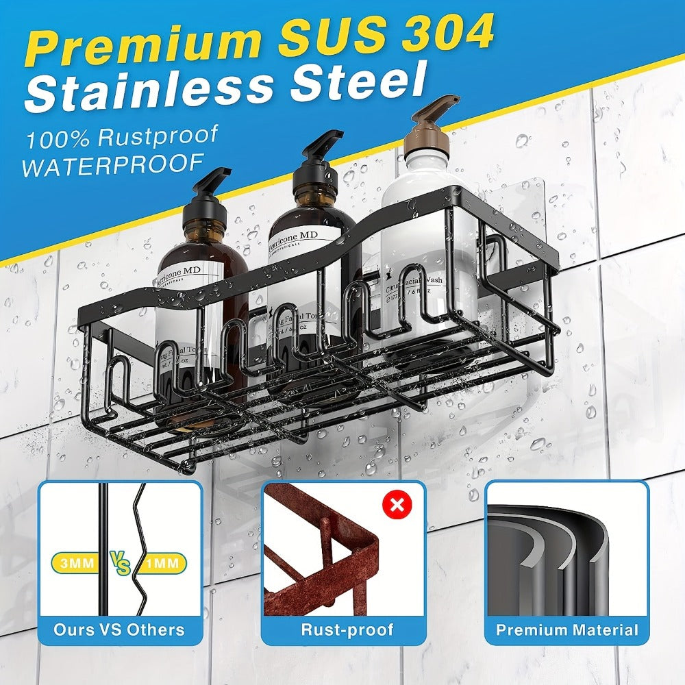 2-Piece Stainless Steel Shower Caddy Organiser - Rust-Resistant – design and construction details